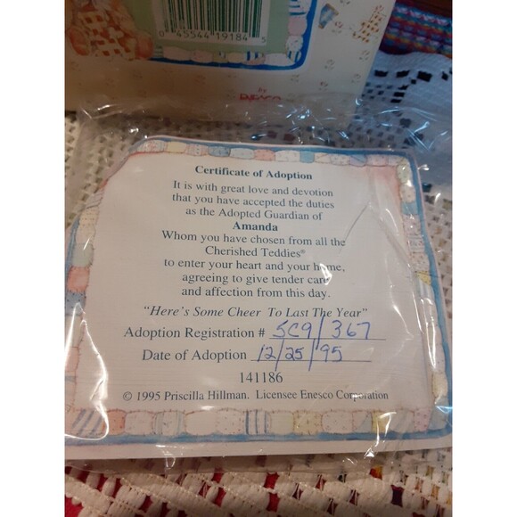 Cherished Teddy Enesco Amanda "Here's Some Cheer to Last the Year" Boxed - Picture 5 of 5